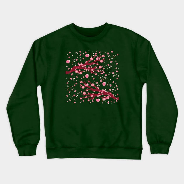 Cherry Blossoms in Bloom Digital Art Crewneck Sweatshirt by Glenn Landas Digital Art